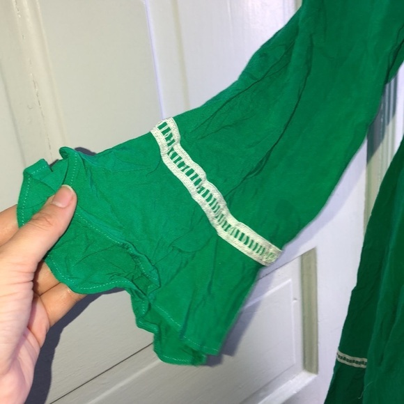 Violet Weekend 3/4 Ruffle Sleeve V Neck Mini Peasant Dress - Picture 5 of 8